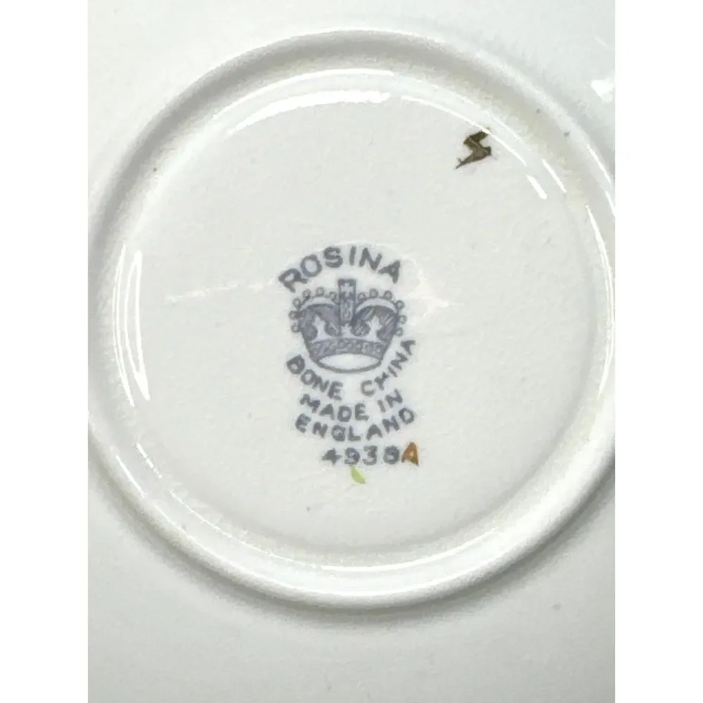 Vintage Rosina England Floral Bone China Tea Cup & Saucer‎
